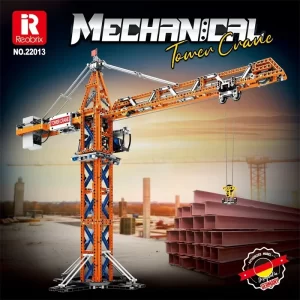 kf-Sb609b57075b14da9b69dcfef14f5cb98G Reobrix 22013 Mechanical power tower crane engineering remote control building block model assembly children's educational toys