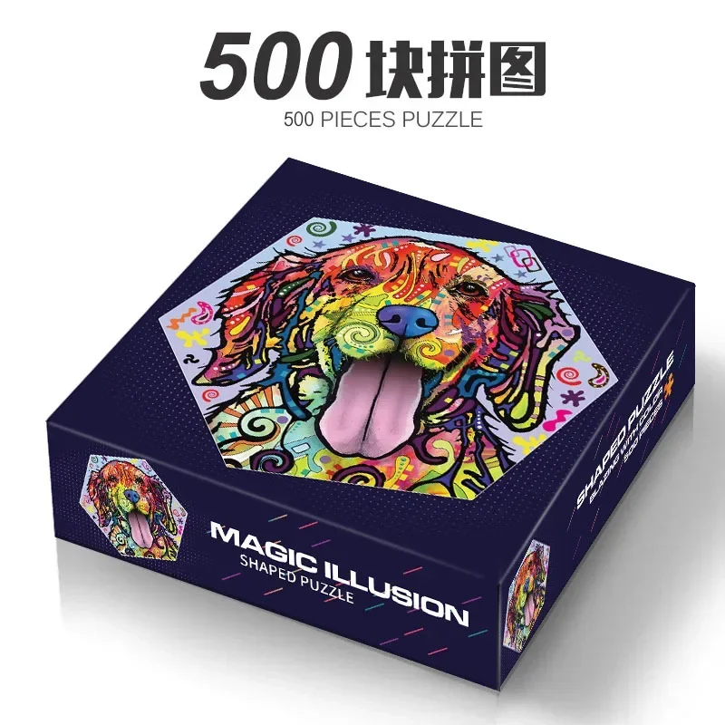 500 pieces of alien puzzle puzzle for adults to relieve stress and boredom, irregular animal patterns, brain burning puzzle toy - Image 4