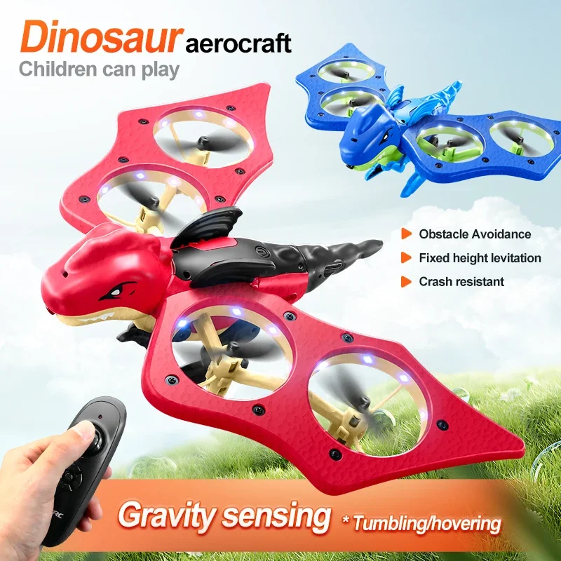 RC Plane Dinosaurs Model Remote Control Aircraft 2.4GHz Gravity Sensing Mini Drone 360° Flip RC Helicopter Children's Toys Gifts - Image 5