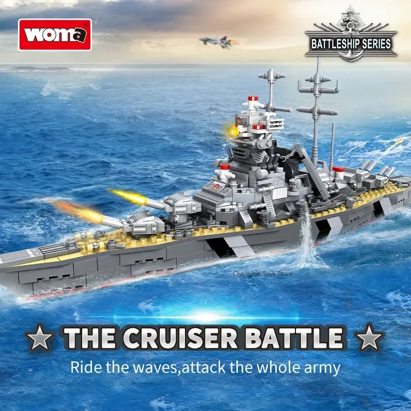 Children's assembled toy warship world aircraft carrier small particle building block military model