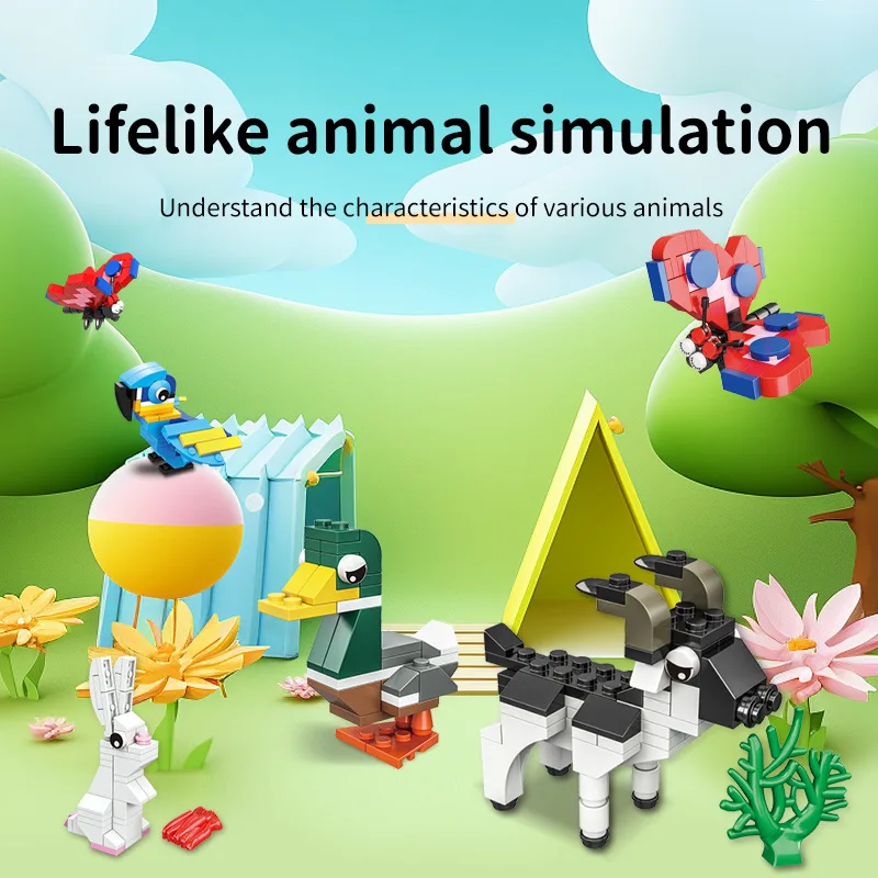 WOMA Small particle assembled building blocks, small animal zodiac assembled building blocks, holiday gifts, birthday gifts - Image 2
