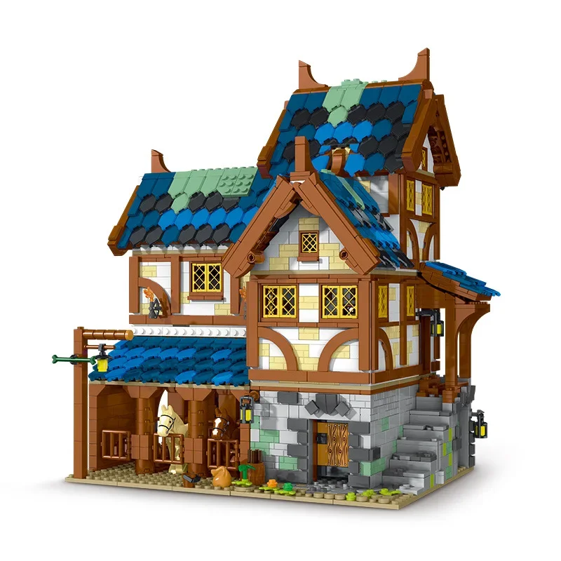 Medieval Series Town Stable Model Building Blocks City Horse House Bricks DIY Educational Toys Gifts for Children Friends2724PCS - Image 3