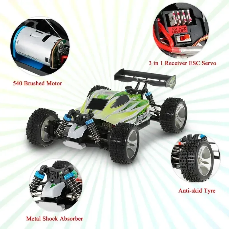 WLtoys A959 A959-B 1:18 RC Racing Car 4WD 70KM/H High Speed 2.4G Remote Control Drift Off Road Vehicle Buggy Boys Toys Kids Gift - Image 5