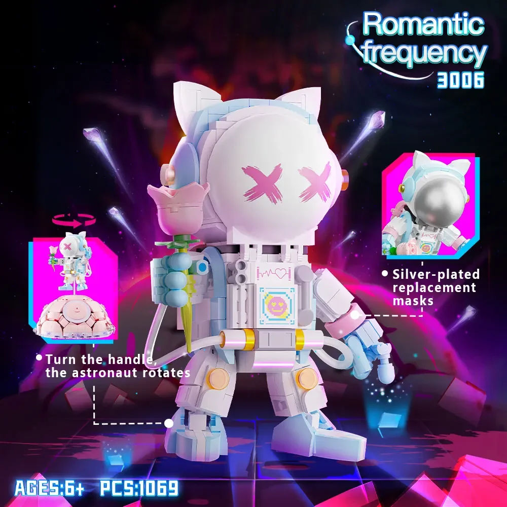 WLtoys 3007 1086PCS 1 Piece Mini Building Block Astronaut Music Box Building Block Kit, Exquisite Building Toy Gifts for Adults - Image 5