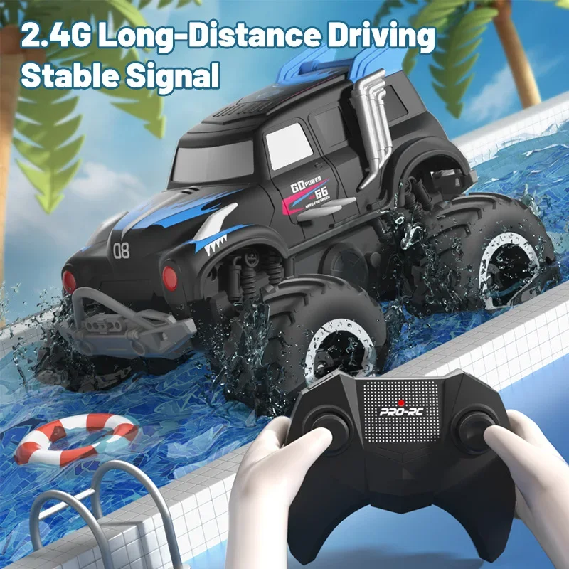 JJRC Q182 2.4G RC Amphibious 4WD Double sided Climbing Car Boys Summer Water Toy Children Stunt Car Birthday Gifts - Image 2