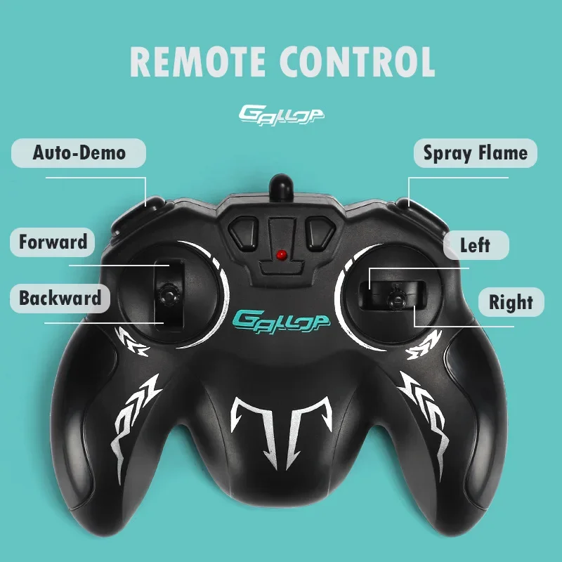 2.4g remote control drift spray racing high speed light music children electric charging toy car gifts - Image 3