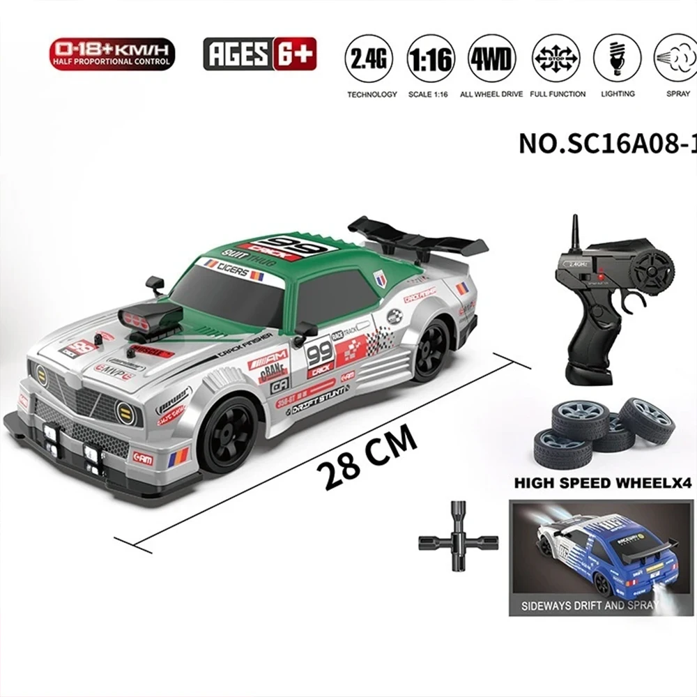 ae86 1/16 2.4G Racing Rc Cars Drift Car Mustang GTR Electric 4WD High Speed Remote Control Drift Toys for Children Gifts - Image 5
