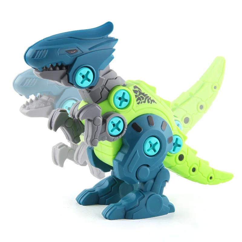 Assembled Dinosaur Disassembly Children's with Soft Projectile Ejection Screwable Dinosaur Figures Bricks Dino Toys Combination - Image 4