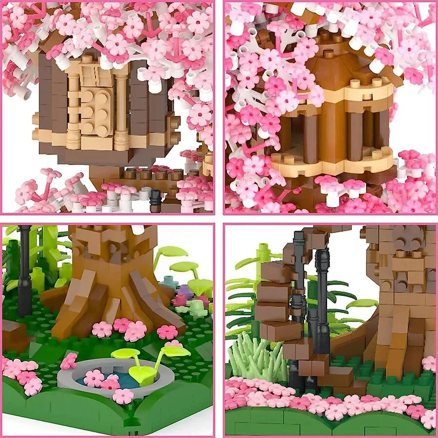 2000Pcs DIY Cherry Bonsai Tree Building Assembly Set Mini Brick Cherry Blossom Tree House Great Gift for Children and Adults - Image 3