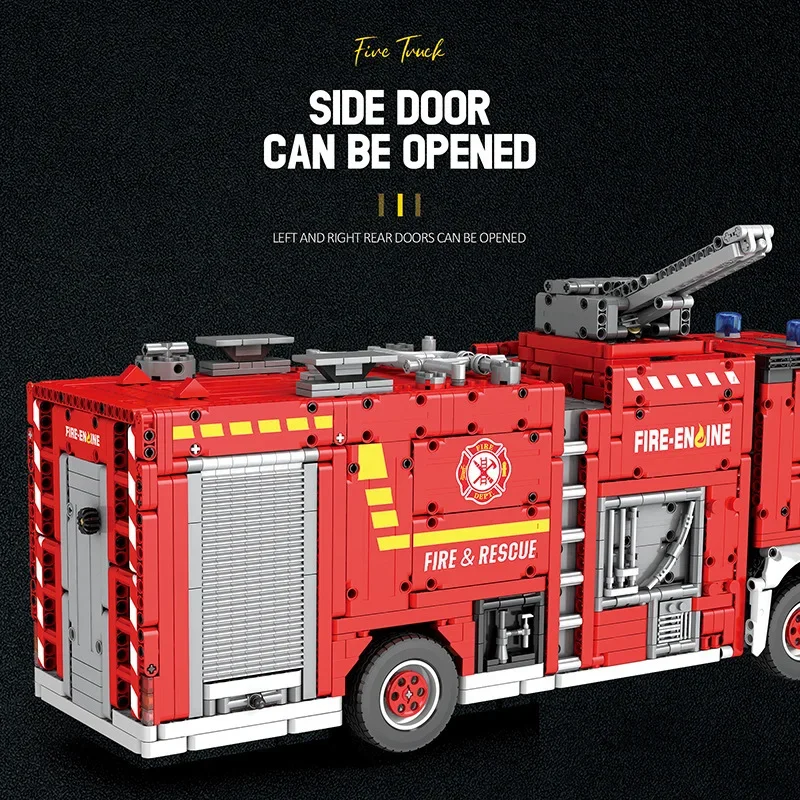 Reobrix Rescue fire truck building blocks assembly model RC technology car building blocks toy tabletop decoration gift 2888PCS - Image 2
