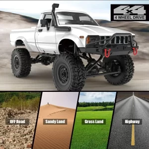 C24-1 C14 C24 RC Car Crawler 1/16 Scale 4WD Offroad RC Truck Climbing Speed Model Toys Throttle & Steering 2.4Ghz RC Trucks