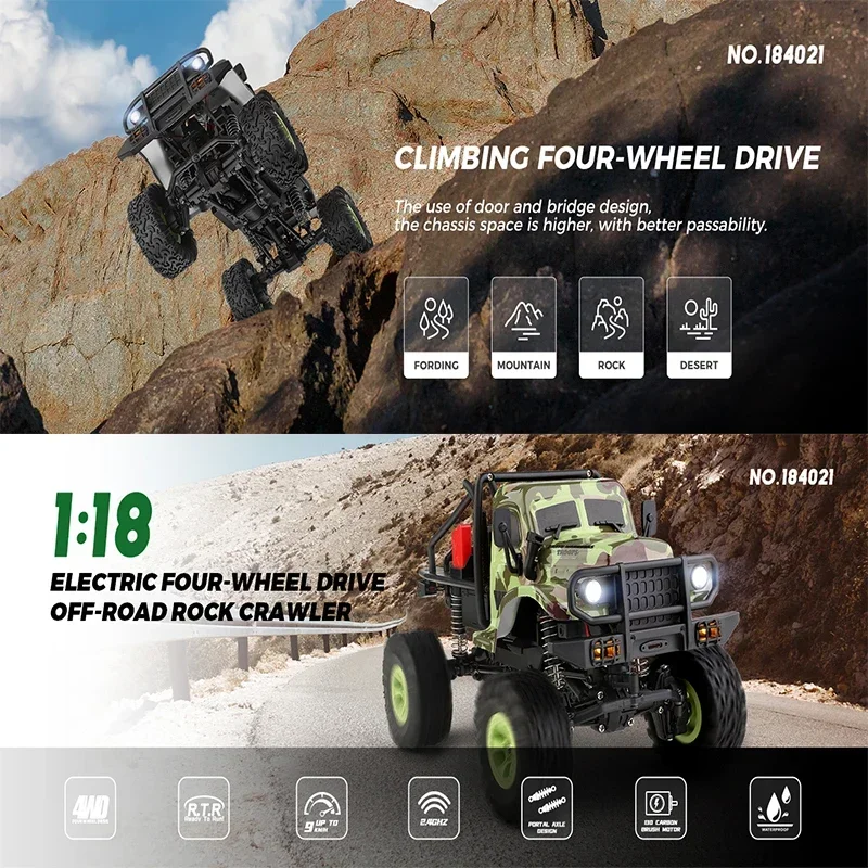 WLtoys 184021 Rc Car 4WD Electric Off-Road Climbing Car 1:18 Remote Control High-Speed Climbing Crawler Vehicle Toys for Kids - Image 4