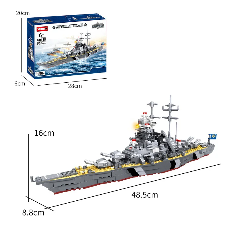 Children's assembled toy warship world aircraft carrier small particle building block military model - Image 4