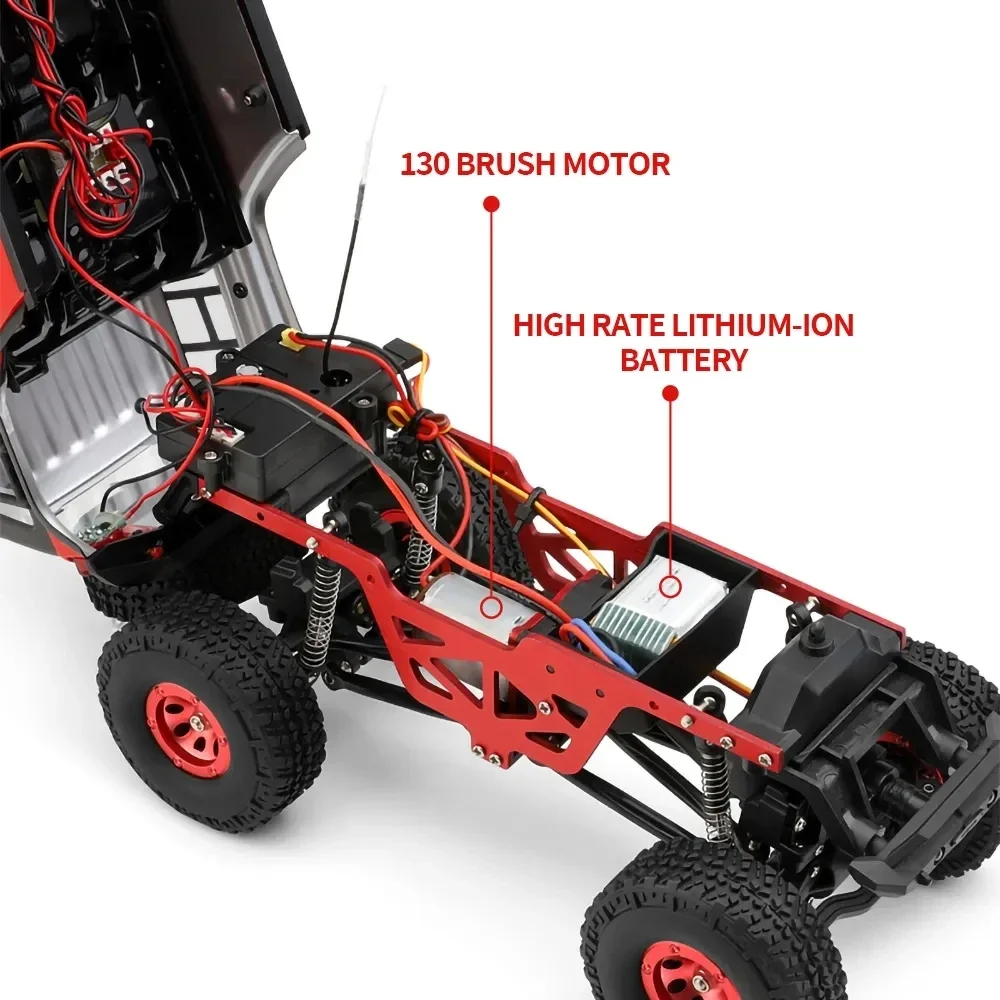 Wltoys 2428 1:24 Mini RC Car 2.4G With LED Lights 4WD Off-Road Electric Crawler Vehicle Remote Control Truck Toy for Children - Image 4