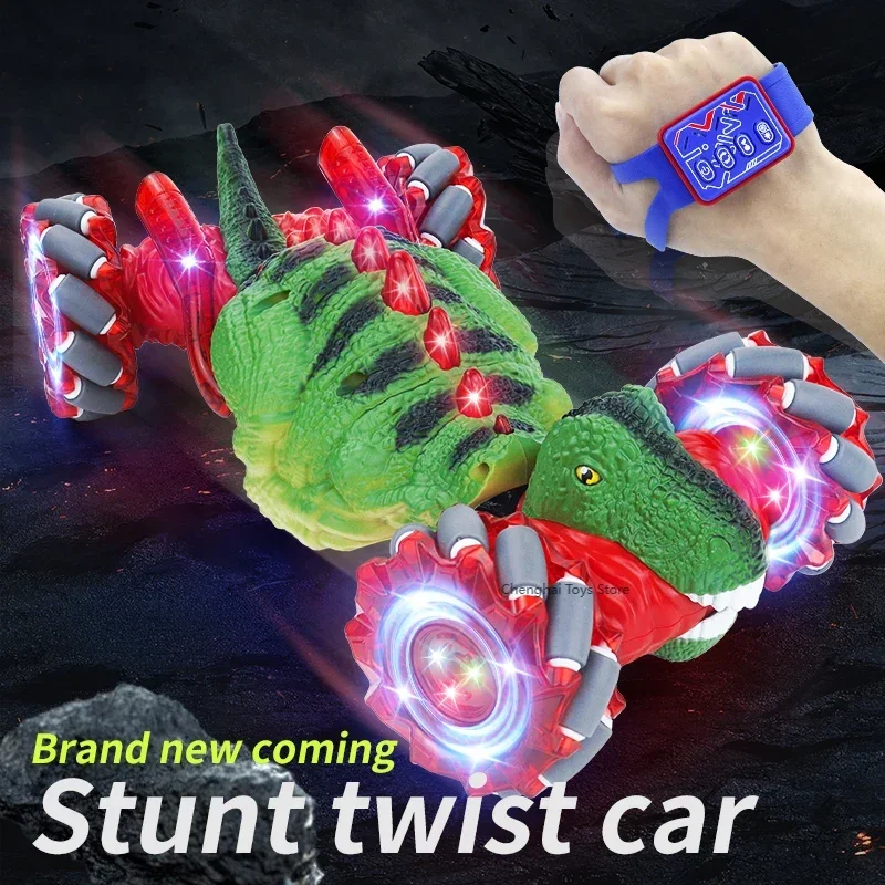 Dinosaur Transformation Car Remote Control Gesture Sensing Twist Transformation Car Toy Children's Touch Drift Stunt Dinosaur Ca